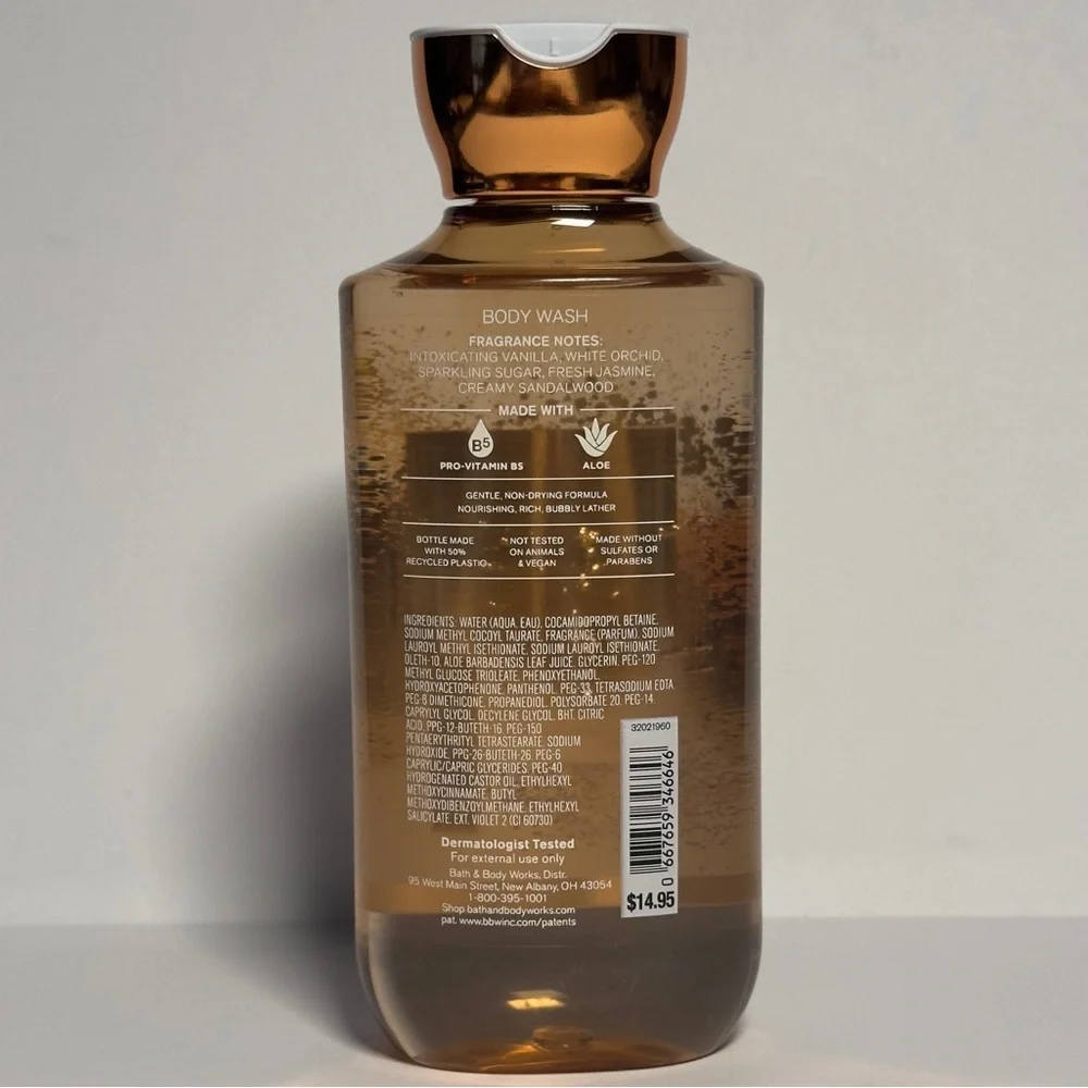 Bath & Body Works Warm Vanilla Sugar Body Wash With Pro-Vitamin B5+Aloe 10 fl oz